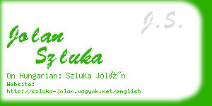 jolan szluka business card